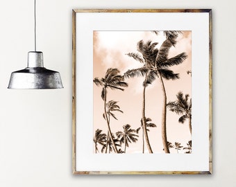 Tropical Decor, Tropical Beach Photography, Vertical Art Print, Palm Tree Photo, Hawaii Art, Hawaiian Decor, Retro Beach, Beach Wall Art