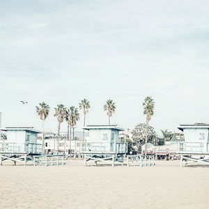 Beach Photography, Large Wall Art, Neutral Art, Pastel Print, Blue Wall Decor, Los Angeles Photo, Venice Beach, California Beach Scene image 1