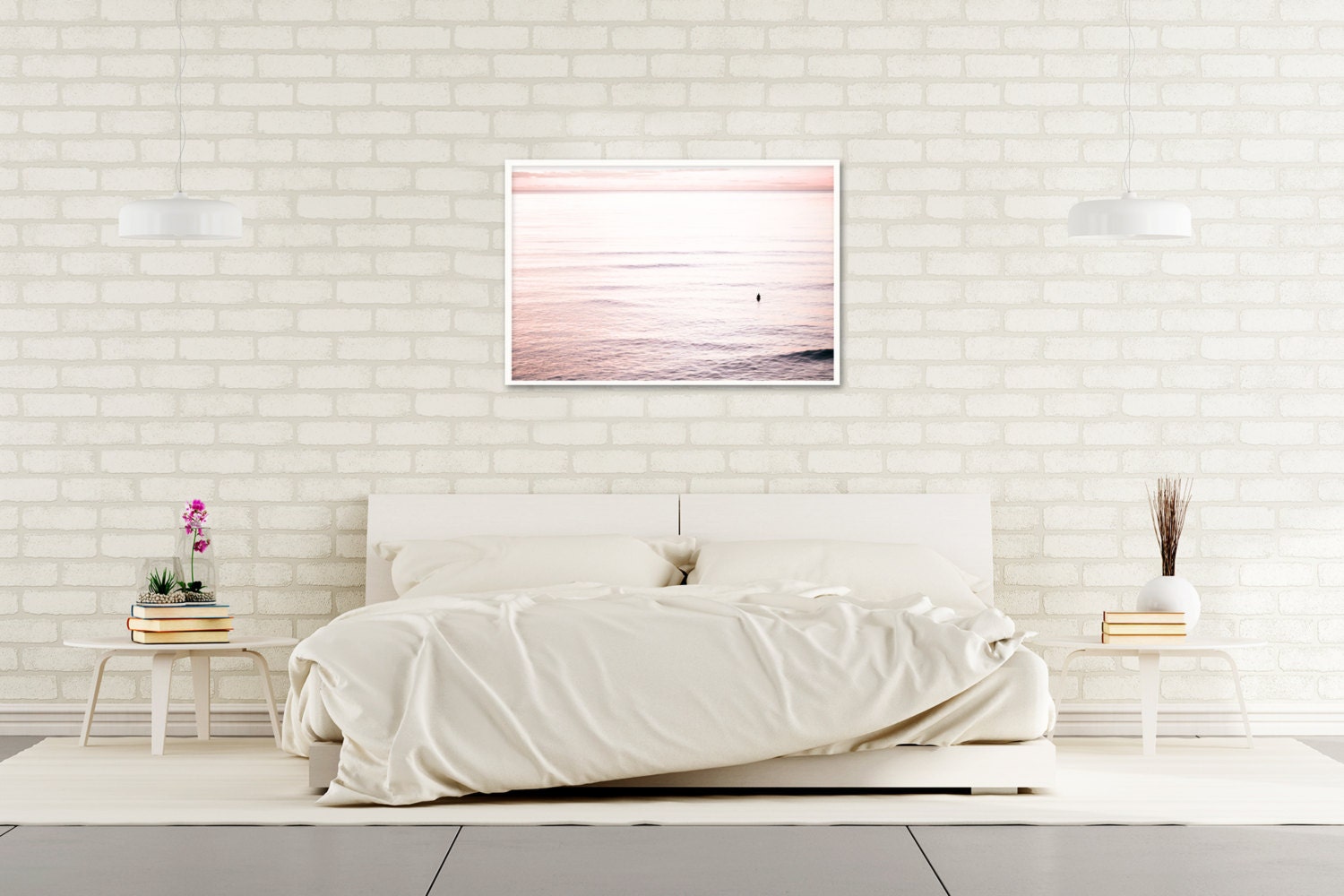 Large Blush Wall Art Modern Pink Wall Decor Sunset - Etsy