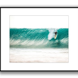 Aqua Surf Decor, Pipeline Waves, Teal Beach Photography, Hawaiian Decor, Surf Wall Art, North Shore, Ocean Waves, Water Photography image 2