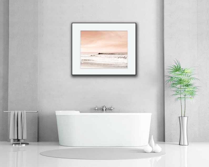 Peach and Gray Wall Art Beach Photography Beach Sunrise Etsy