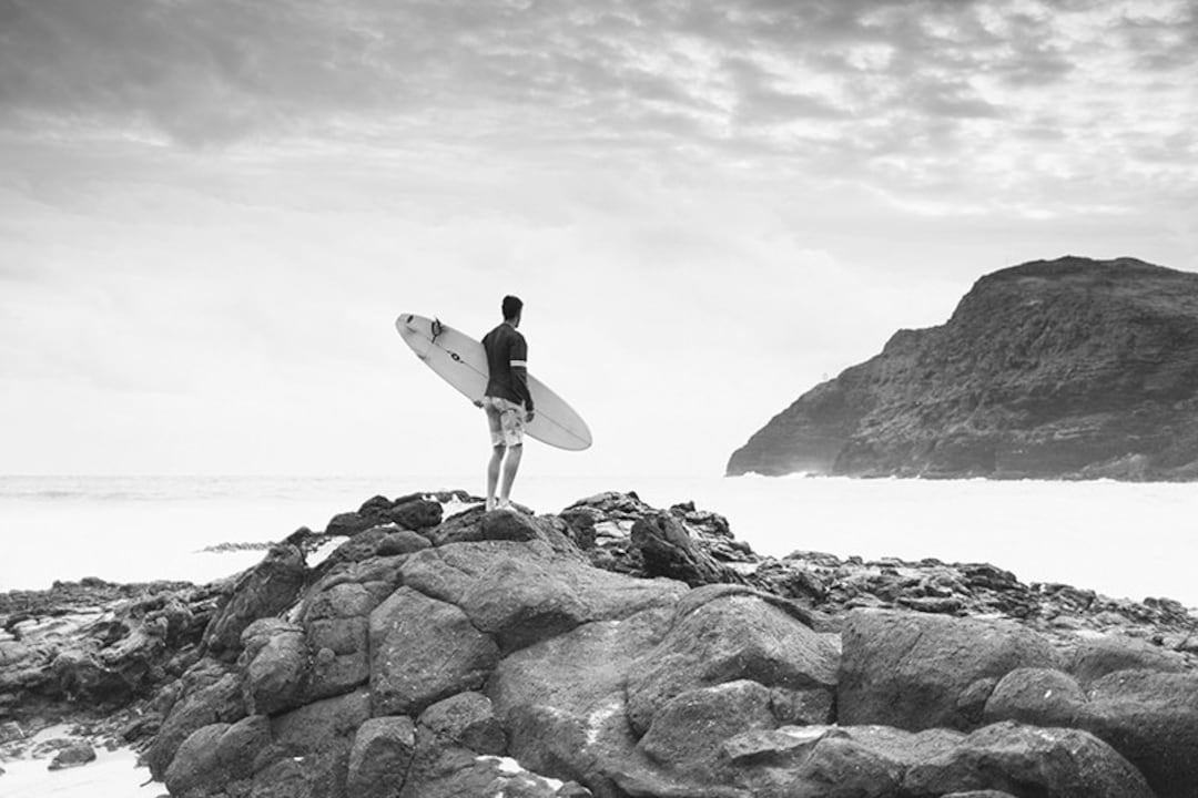 Black and White Surf Art, Surf Decor, Surfboard Print, Surfing Decor