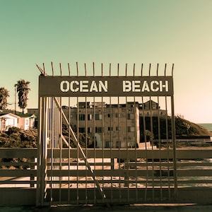 Ocean Beach Photography, San Diego Beach, Apartment Wall Art, Ocean Beach Sign, California Print, Urban Decor, Yellow, Green, OB Pier