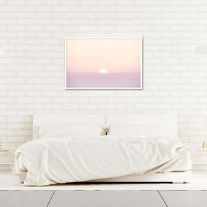 Pastel Sunset Wall Art, Large Coastal Photography, Large Neutral Beach Photo, Gold, Purple, Modern Sunset Print, Sunset Photography image 4