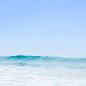 Blue Beach Decor, Beach Photography, Moonlight Beach, Wave, Water, Blue Wall Decor, Large Coastal Art Print, Large Blue Wall Art