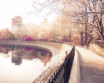 Large Central Park Print, New York City, New York Print, New York Wall Art, Central Park Photography, Autumn Leaves, Central Park Reservoir