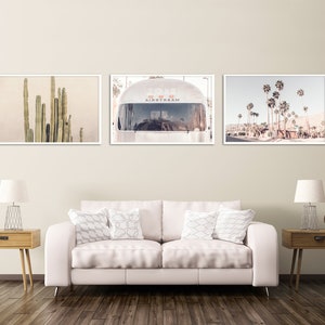 Palm Springs Retro art 2 piece wall art color desert poster boho decor abstract decor contemporary print colorful cactus prints