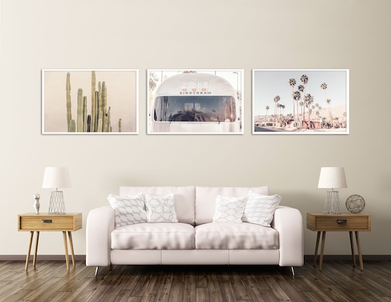 Palm Springs Print Set Southwest Desert Wall Decor Cactus Art Airstream Print Palm Springs Photography Neutral Wall Art Set California