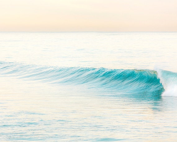 Soothing Seascape, Beach Nursery Decor, Aqua Bathroom Wall Decor, Beach House Wall Art, Aqua and Coral, Wave Wall Art, Ocean Photography