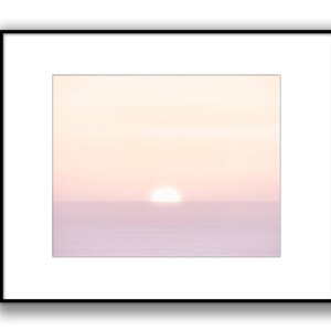 Pastel Sunset Wall Art, Large Coastal Photography, Large Neutral Beach Photo, Gold, Purple, Modern Sunset Print, Sunset Photography image 3