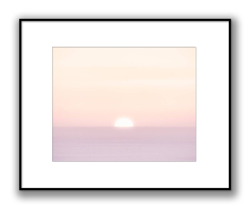 Pastel Sunset Wall Art, Large Coastal Photography, Large Neutral Beach Photo, Gold, Purple, Modern Sunset Print, Sunset Photography image 3