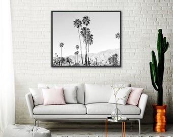 Palm Springs Black and White, Palm Tree, Black and White Photo, California Wall Art, Modern Art, Bedroom Art Print, Modern Palm Springs
