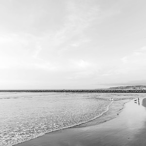 Black and White Landscape Photography, Gray Wall Art, Ocean Beach, San Diego Print, Surf, Ocean Photography, Black and White Seascape