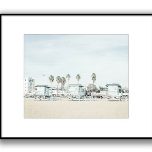 Beach Photography, Large Wall Art, Neutral Art, Pastel Print, Blue Wall Decor, Los Angeles Photo, Venice Beach, California Beach Scene image 3