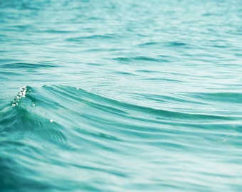 Teal Home Decor, Water Wall Art, Aqua Ocean Waves, Ocean Art Print, Water Photo, Beach Photography, Beach House Decor, Water Art