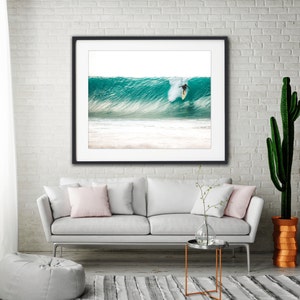 Aqua Surf Decor, Pipeline Waves, Teal Beach Photography, Hawaiian Decor, Surf Wall Art, North Shore, Ocean Waves, Water Photography image 5