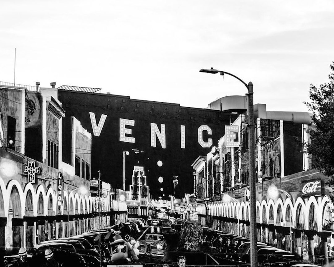 Venice Beach Photography, Black and White Beach Print, Venice Beach ...
