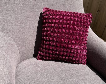 Retro velvet bobble pillow