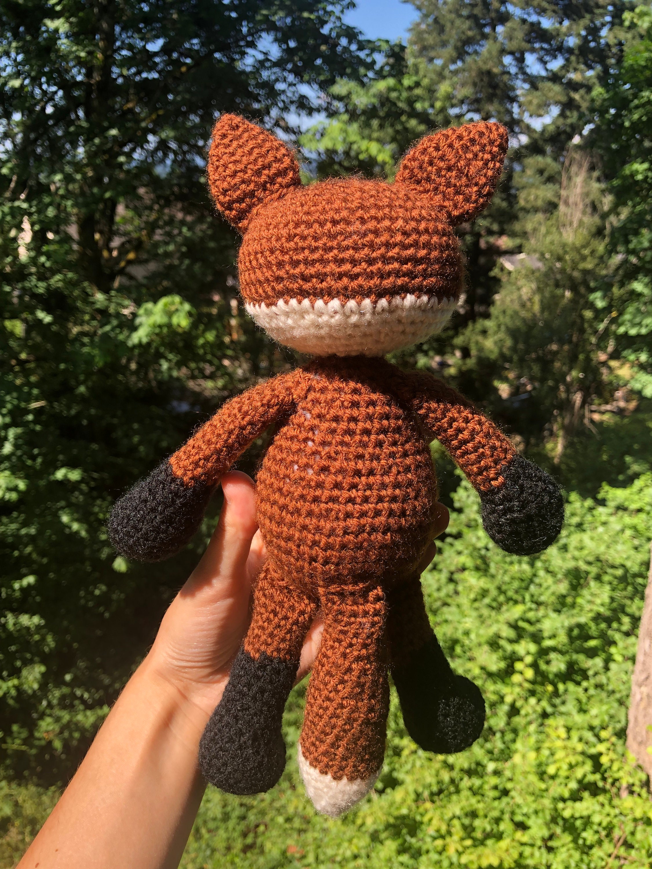 Handmade Crochet Grey Fox Toy