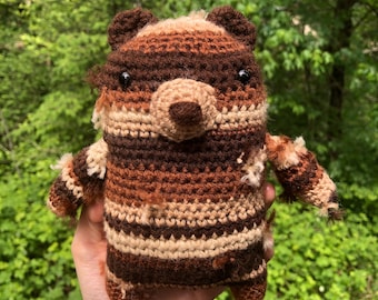 SALE: Crochet brown scrappy bear
