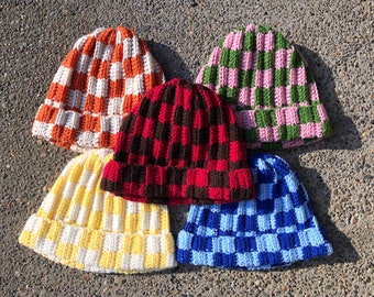 【mahagrid】24FW★ CHECKERBOARD BEANIE CHECKERBOARD BEANIE - mahagrid | 60% - Asian Fashion Online