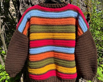 SIZE LARGE: 1970s style striped sweater
