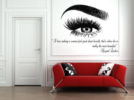 eyelashes lashes eyebrows brows beauty salon decor wall decal | etsy