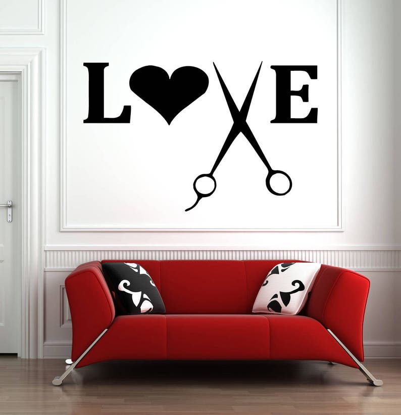 Hair Salon Wall Window Decal Sticker Hair Stylist Hair Tools Etsy