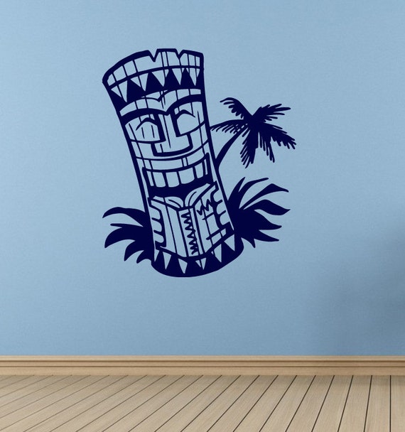 wall vinyl sticker decals mural room design decor art tiki bar | etsy