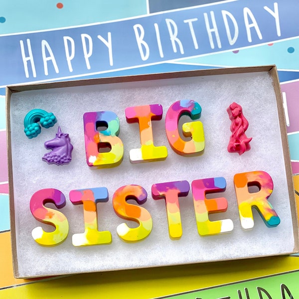 Big Sister Gift, Crayons, Big Sister Crayons, Pregnancy Reveal, Big Sister Reveal, Pregnancy Announcement, Big Sister, Gifts Under Twenty