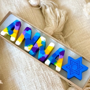 Hanukkah Personalized Gift For Kids, Hanukkah Party Favors,  Hanukkah Crayons, Hanukkah Gift For Kids, Jewish Menorah Star Crayons