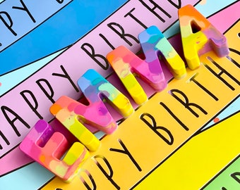 Kids Birthday Party Favor, Crayon Letter Personalized Name, Kids Birthday Gift, Party favors, Birthday Gift for kids