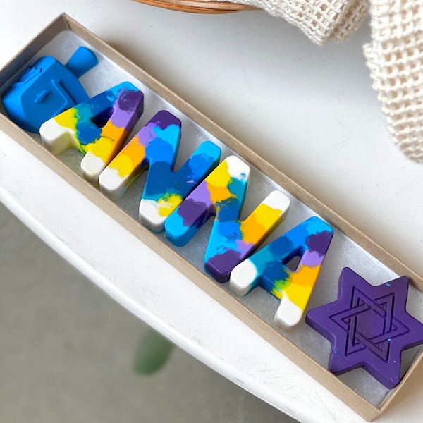 Hanukkah Personalized Gift For Kids, Hanukkah Party Favors,  Hanukkah Crayons, Hanukkah Gift For Kids, Jewish Menorah Star Crayons