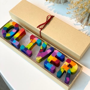 Kids BIRTHDAY Crayons, Crayon Name Set, Custom Alphabet Name Crayons in a Gift Box, Crayon Toy, Birthday Gift Kids, Gift Kids