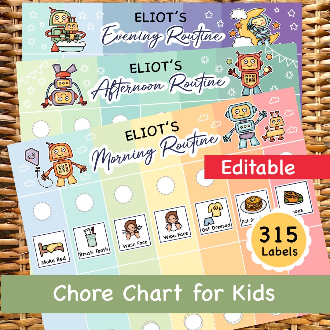 Toddler Routine Chart: Visual Schedule, Chore Chart (digital Download ...