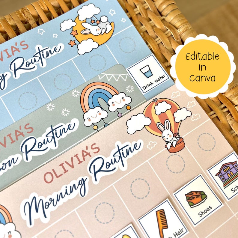 Editable Kids Routine Chart: Morning, Afternoon, Evening Visual ...