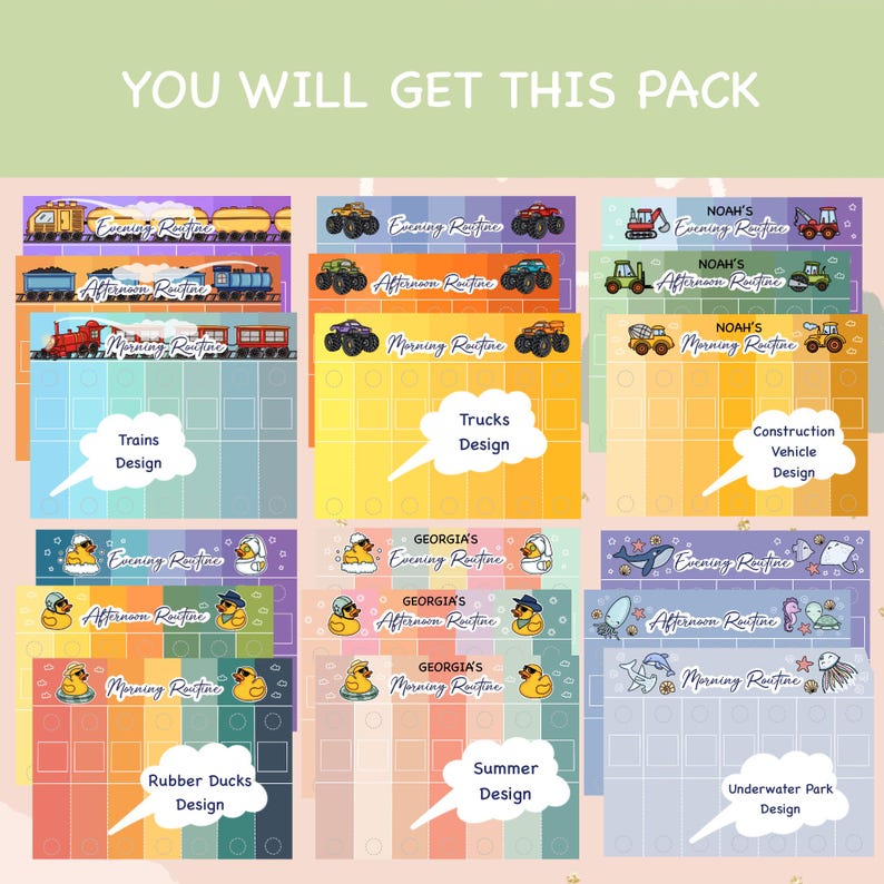Morning, Afternoon & Evening Routine Chore Chart, Planning Bedtime Routine, Weekly Visual Calendar, Chore Chart for Kids, Reward Chart image 4