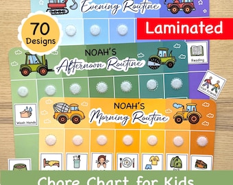 Morning, Afternoon & Evening Routine Chart, Planning Toddler Bedtime Routine, Daily Visual Schedule, Chore Chart Montessori Kids Flip Chart