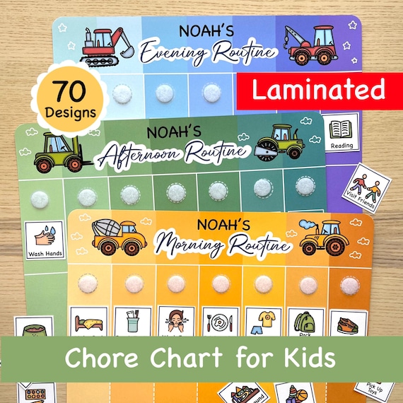 Morning, Afternoon & Evening Routine Chore Chart, Planning Bedtime Routine, Daily Visual Schedule, Chore Chart Montessori Kids Flip Chart
