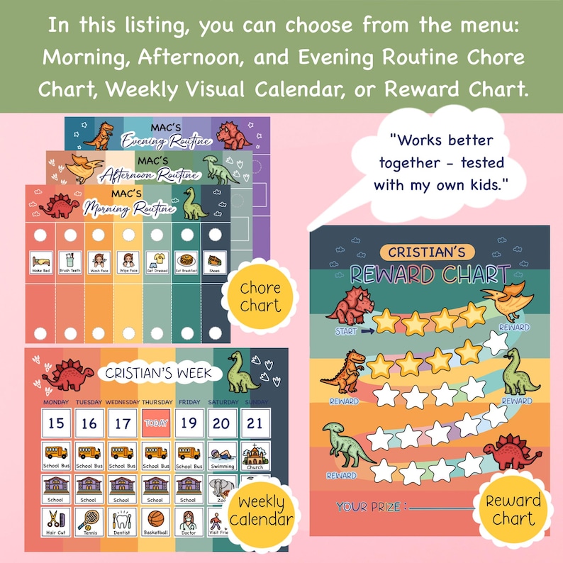 Morning, Afternoon & Evening Routine Chore Chart, Planning Bedtime Routine, Daily Visual Schedule, Chore Chart Montessori Kids Flip Chart image 7
