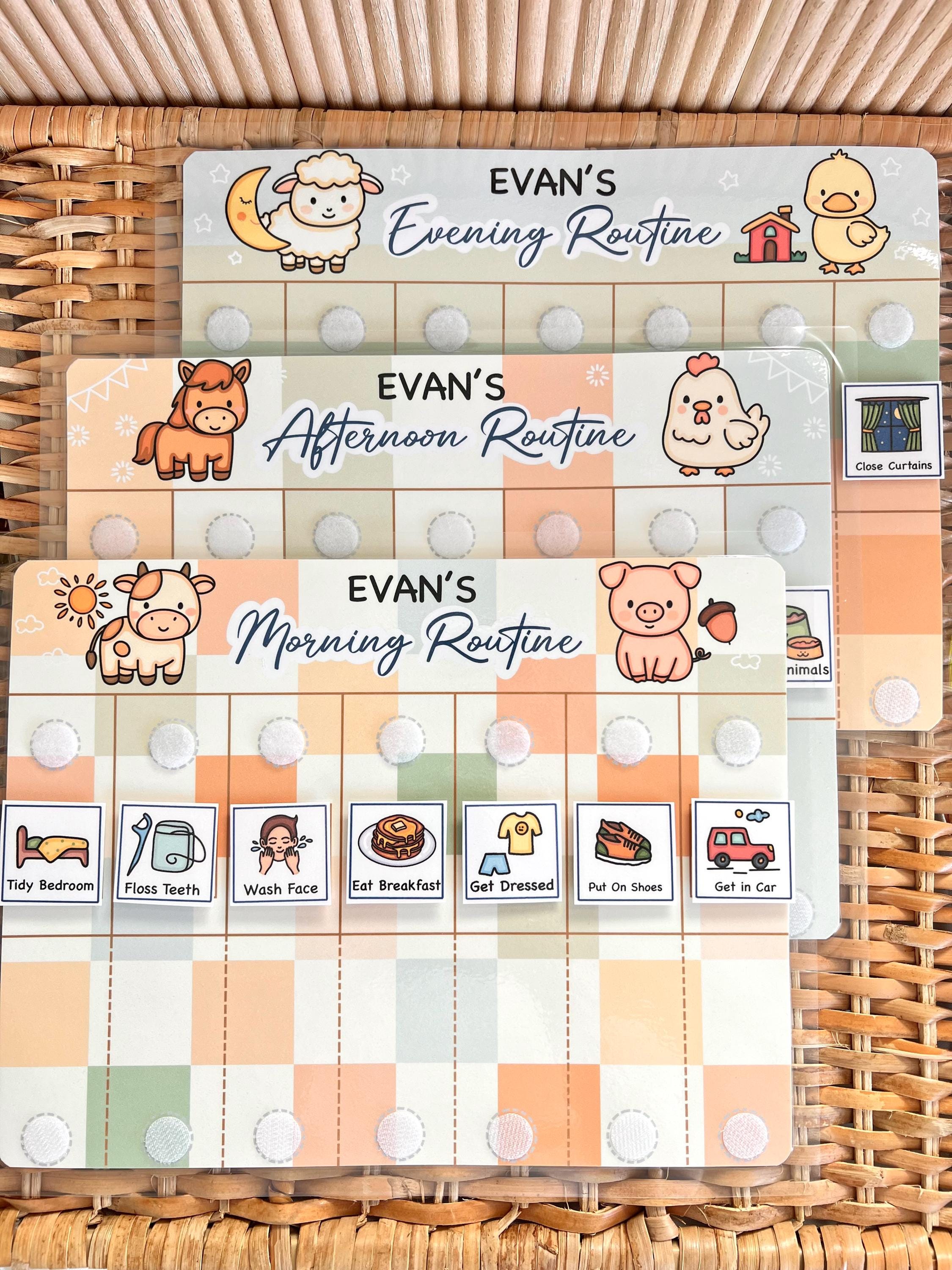 Editable Kids Routine Chart: Morning, Afternoon, Evening Visual ...