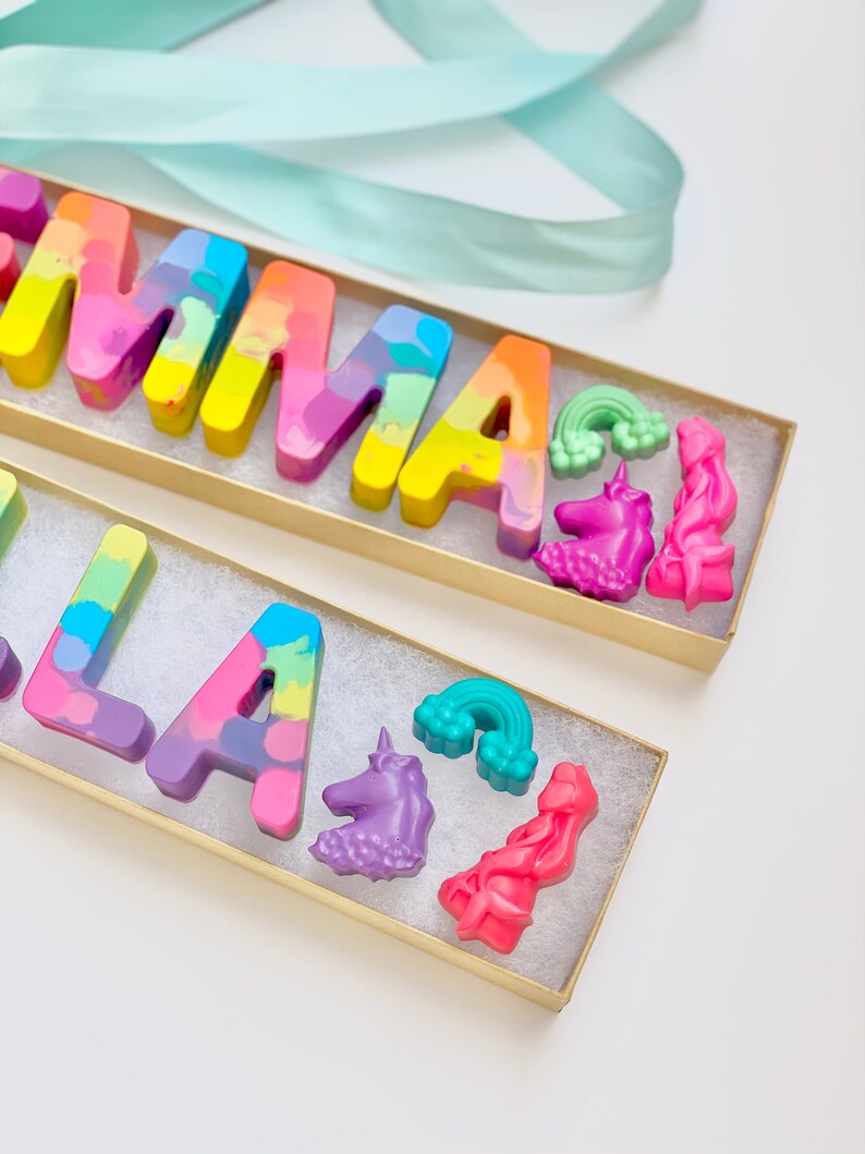 Kids Birthday Party Favor Crayon Letter Personalized Name zdjęcie 10