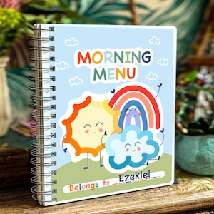 Morning Menu for kids, Homeschool Morning Menu, Kindergarten, Toddler Morning Menu, Homeschool Printables, Preschool Binder Montessori Kids