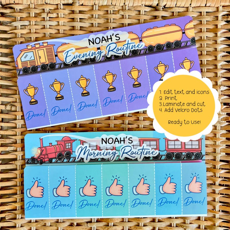 Editable Kids Routine Chart: Morning, Afternoon, Evening Visual ...