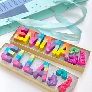 Kids Birthday Party Favor Crayon Letter Personalized Name zdjęcie 9