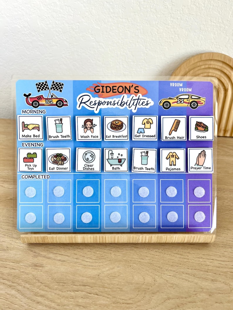 Laminated Kids' Daily Routine Chart: Visual Schedule, Chore Chart ...