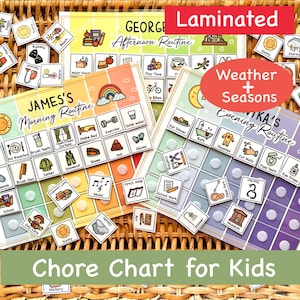 Morning, Afternoon & Evening Routine Chart, Planning Toddler Bedtime Routine, Daily Visual Schedule Chore Chart, Montessori, Kids Flip Chart