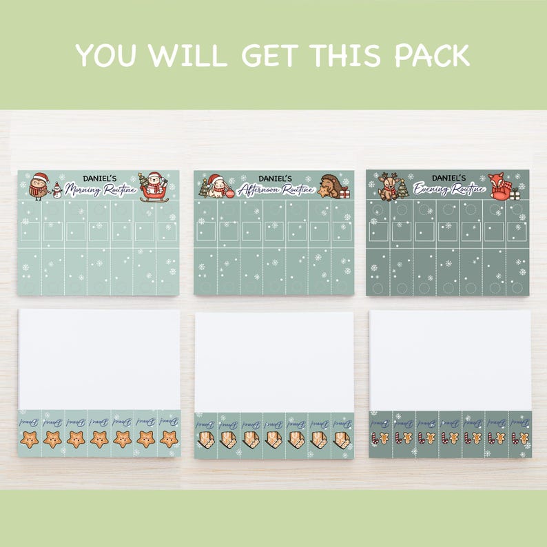 Decroative R Outine Editable Christmas Kids Routine Chart: Morning, Afternoon, Evening ...