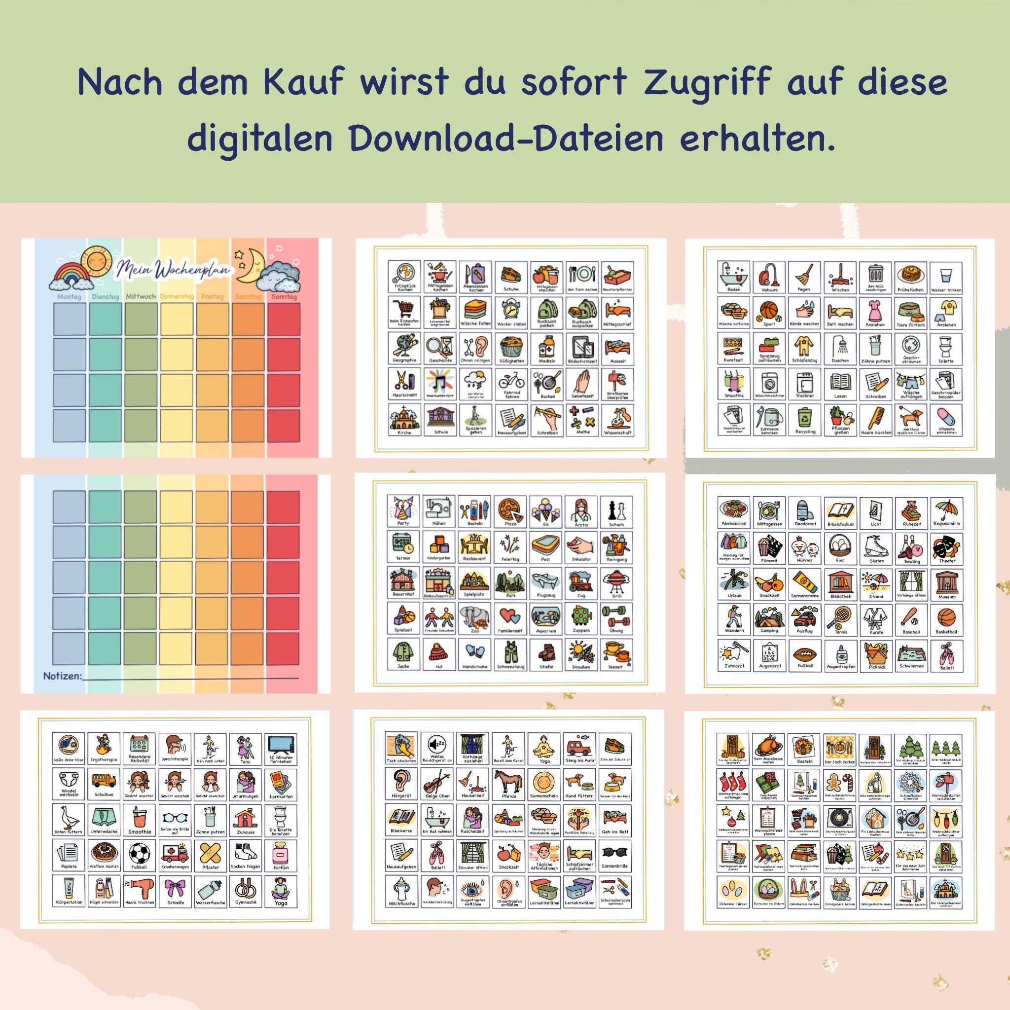 Kids Routine Chart: Daily Visual Schedule, Morning, Evening (digital ...