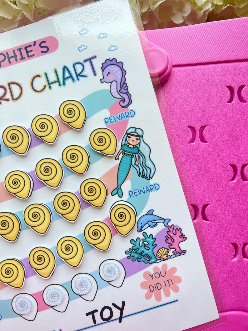 Mermaid Reward Chart for Kids: Toddler Chore & Behavior Tracker ...